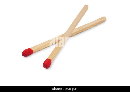 Studio shot of unlit matches isolated on a white background - John Gollop Stock Photo