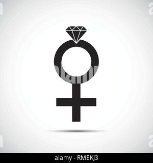 symbol female with diamond vector illustration EPS10 Stock Vector