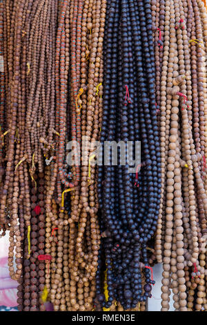 Buddhist prayer beads for sale at Bodh Gaya, India Stock Photo