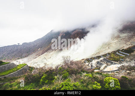 Owakudani sulphur volcano in Hakone Japan Stock Photo