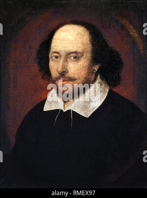 William Shakespeare, Chandos Portrait, painting, John Taylor, 1610 Stock Photo