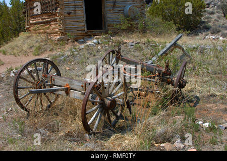 Vintage Folk offers Art Primitive Wood Log Cabins, Wagon and Windmill Lot