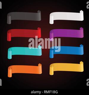 Vector ribbons banners. Illustration set of multicolor tape Stock Vector