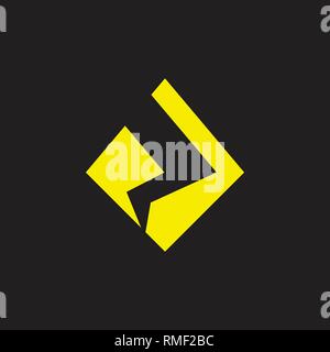 thunder abstract square logo simple design Stock Vector