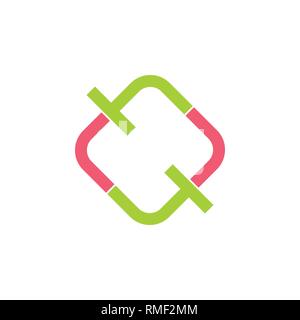 letters ff square geometric line logo Stock Vector