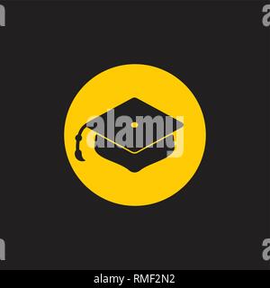 cap graduate circle logo vector Stock Vector