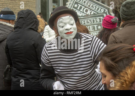 Street Mime performing at a festival Stock Photo