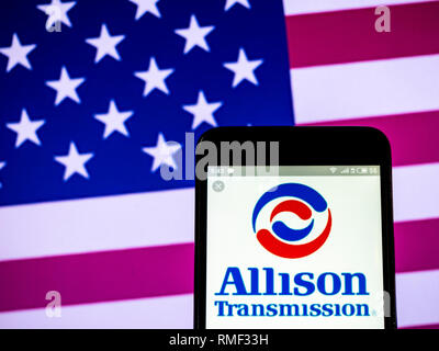 Allison Transmission company  logo seen displayed on smart phone Stock Photo