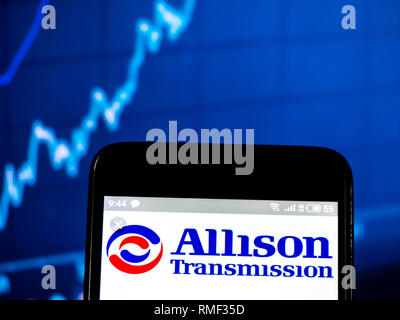 Allison Transmission company  logo seen displayed on smart phone Stock Photo