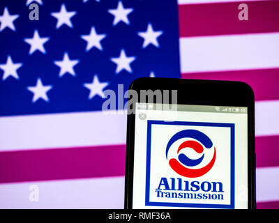 Allison Transmission company  logo seen displayed on smart phone Stock Photo