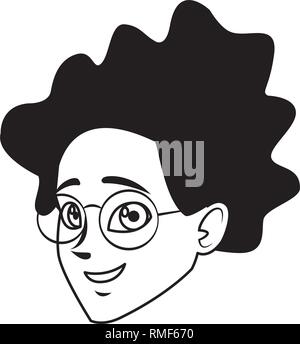 beautiful and young woman with glasses head character vector ...