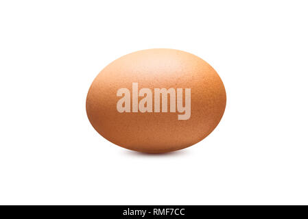Single chicken egg brown color isolated on white background Stock Photo