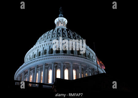 Washington, United States Of America. 14th Feb, 2019. The United States Capitol Building is seen in Washington, DC on February 14, 2019. The United States Senate and House of Representatives passed legislation to fund the United States Government through the remainder of 2019. Credit: The Photo Access/Alamy Live News Stock Photo