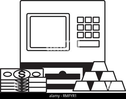 cash register money stock market Stock Vector