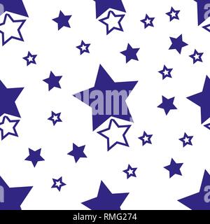 Simple pattern with black stars on a white background. Stock Vector