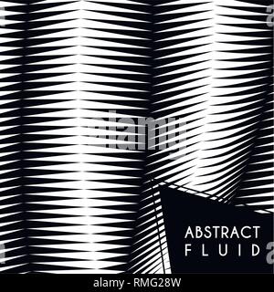 Abstract wavy background, optical art, opart striped. Vector waves, geometry line stripes Stock Vector