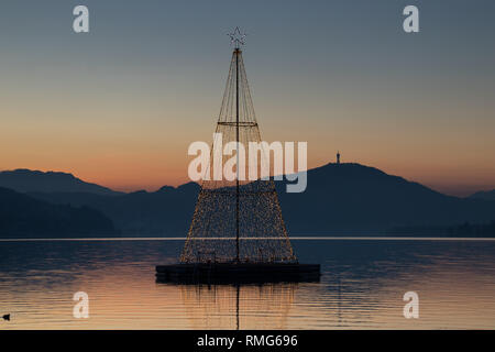 Christmas decoration light at lake Wörthersee in Carinthia/Austria Stock Photo