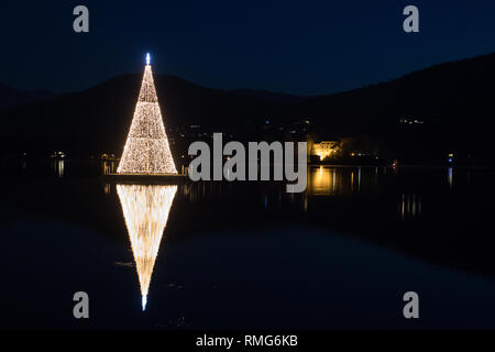 Christmas decoration light at lake Wörthersee in Carinthia/Austria Stock Photo