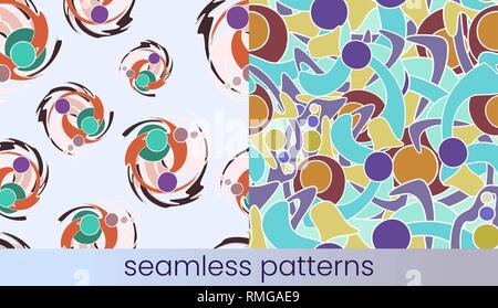 Abstract colour seamless pattern set Stock Vector