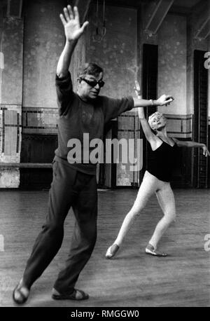 Ballet master Victor Gsovsky and a ballet dancer. Stock Photo