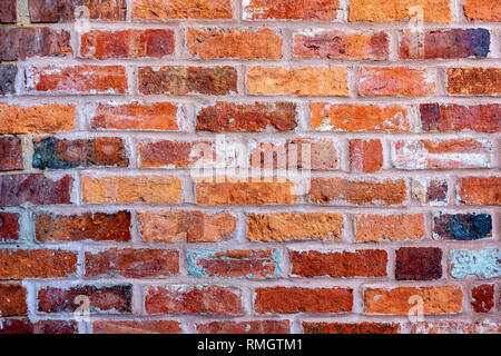 A brick wall built with old bricks Stock Photo