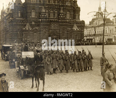 Military Parade on Red Square in Moscow. 1925. Photograph Stock Photo