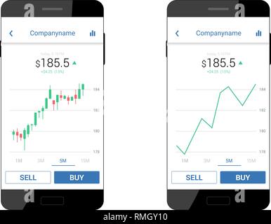 Trading mobile interface Stock Vector