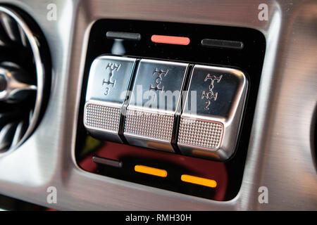 Hong Kong, China Jan 28, 2019 : Mercedes-AMG G 63 2019 Dashboard Jan 28 2019 in Hong Kong. Stock Photo