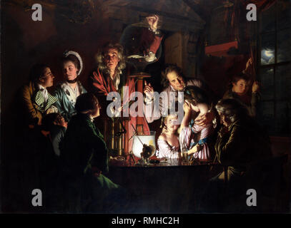 An Experiment on a Bird in an Air Pump by Joseph Wright of Derby, 1768 Stock Photo