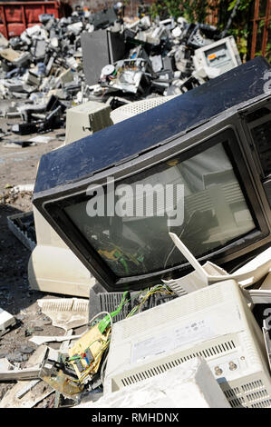 recycling goods toaster kettle electronic computer tv telephone scrap alamy electronical hamburg consumer germany ucc dump rubbish cork campus ireland