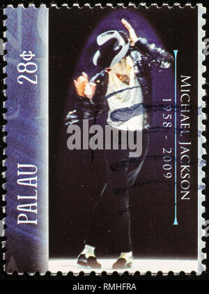 Michael Jackson in concert on postage stamp Stock Photo