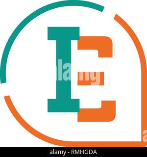 initial E, IE, I Logo template vector illustration icon element isolated - vector Stock Vector