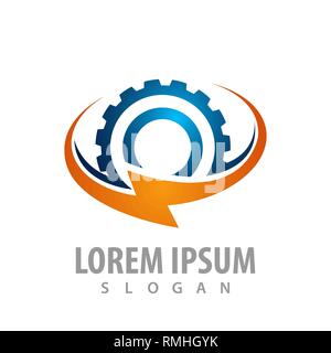 Lightning gear logo concept design. Symbol graphic template element Stock Vector