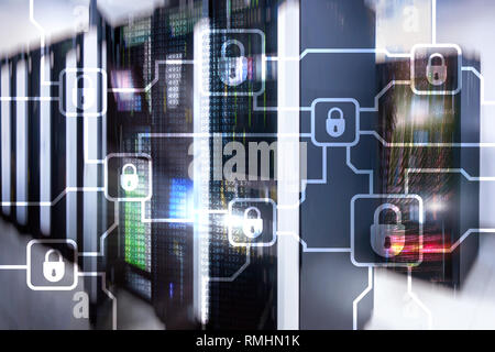 Blochain information encryption. Cyber security, crypto currency. Stock Photo