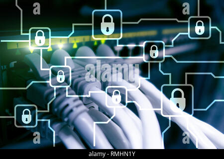 Blochain information encryption. Cyber security, crypto currency. Stock Photo