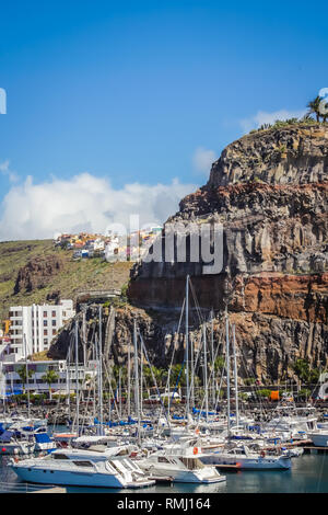 San Sebastian in La Gomera, Spain - April 2013 : Yachts in the port, Canary Islands Stock Photo