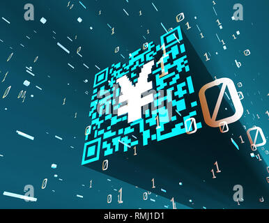 Technical data QR code and RMB, data identification Stock Photo - Alamy