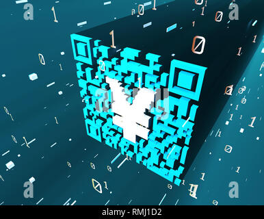 Technical data QR code and RMB, data identification Stock Photo - Alamy