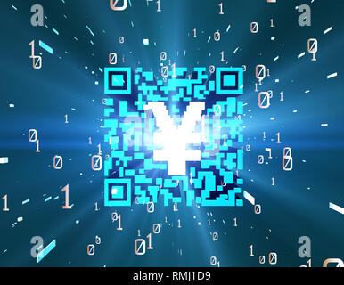 Technical data QR code and RMB, data identification Stock Photo - Alamy