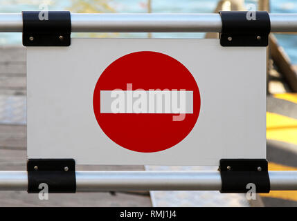 No Ramp Safety Sign No entry prohibitory sign at closed ramp Stock Photo - Alamy