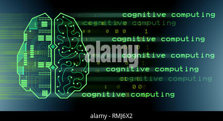 Machine learning and cognitive computing - 3d rendering Stock Photo