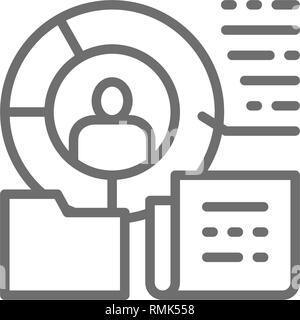 Rating of political candidate, social survey of voters line icon. Stock Vector