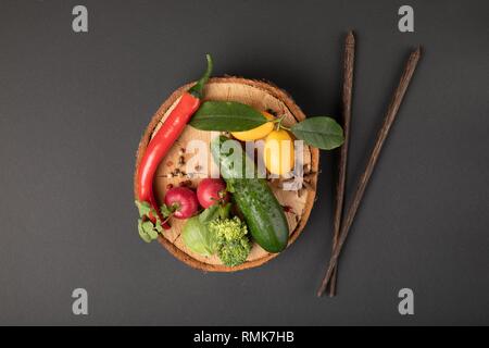 Photo collage with various fruits and vegetables Stock Photo