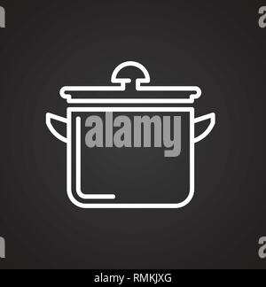 Cookware line icon on black background for graphic and web design ...