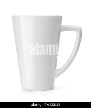 Side view of blank coffee mug isolated on white Stock Photo