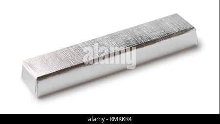 Foil wrapped chocolate bar isolated on white Stock Photo