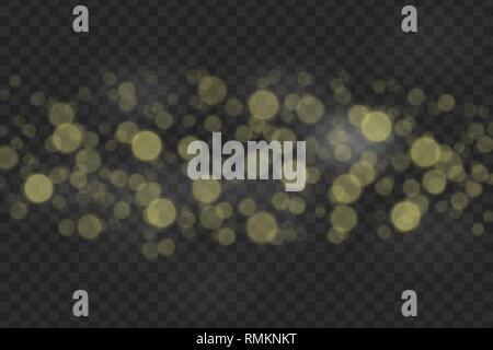 Bokeh lights effect isolated on transparent background Stock Vector