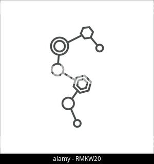 Digital molecula, AI, Artificial Intelligence DNA Vector Concept genome sequencing and personalized medicine. Editable Stroke. EPS 10 Stock Vector