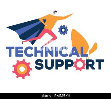 Technical support - flat design style colorful illustration Stock ...