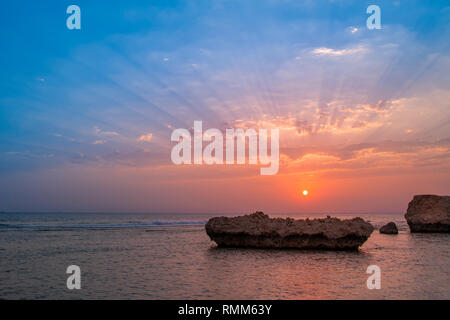 Sea coast sunrise and sunset Stock Photo